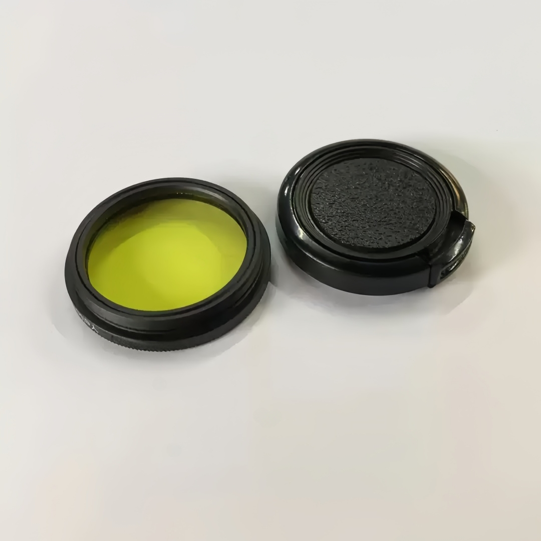 Photography Yellow Filter - 30.5 มม.สีเหลืองกรอบอลูมิเนียมอัลลอยด์เรซิ่นเลนส์สีดำสีขาวการถ่ายภาพกรองสำหรับโรลเล 35S 35SE Tessar 40