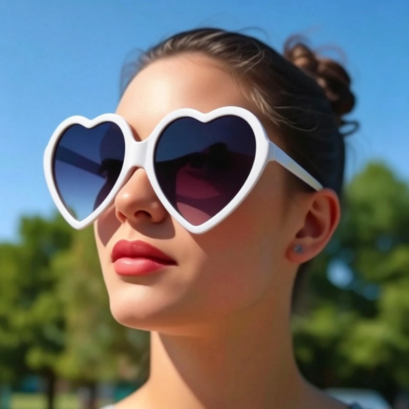 Photography Outdoor - แว่นกันแดดทรงหัวใจกรอบใหญ่สำหรับผู้หญิงแฟชั่นใหม่ แว่นตาสำหรับถ่ายภาพกลางแจ้ง ป้องกันรังสียูวี