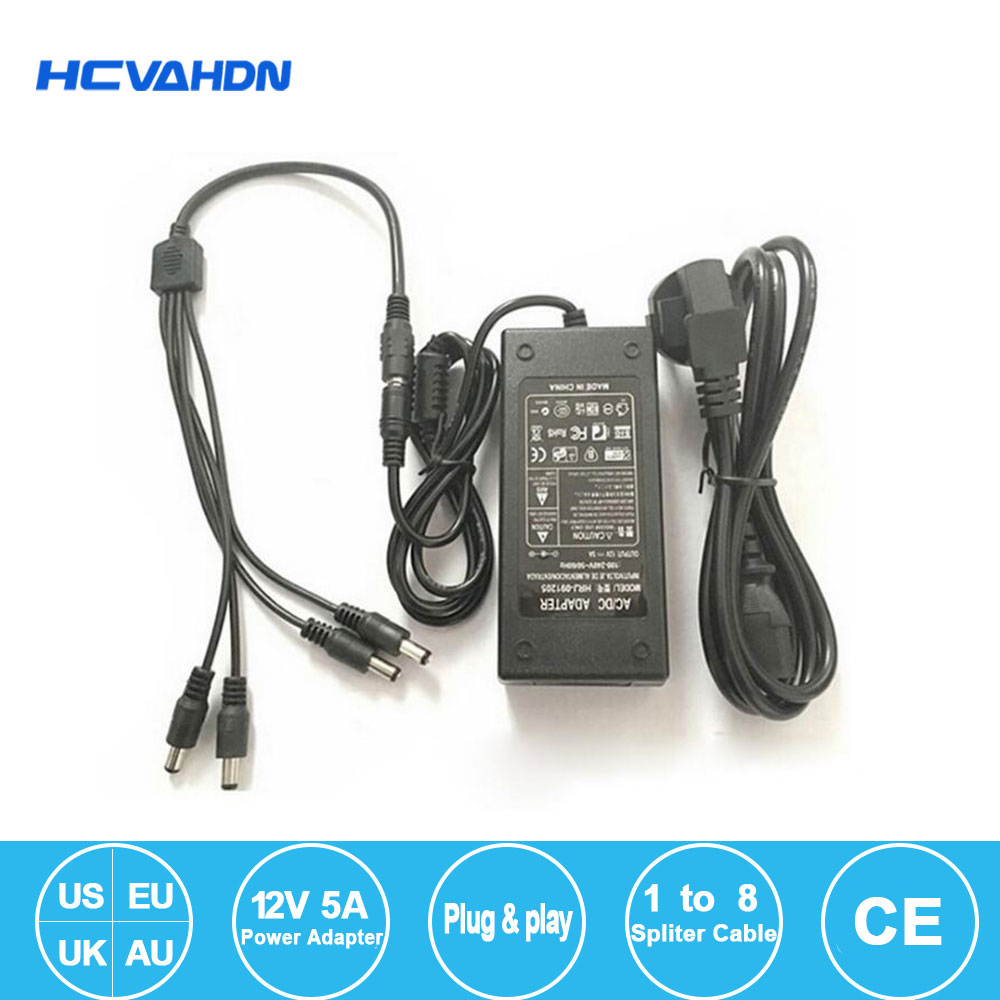 Photography Uk - อะแดปเตอร์ไฟฟ้า DC 12V 5A 4 พอร์ต