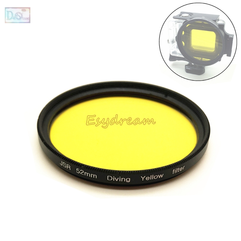 Photography Yellow Filter - 52มม.58มม.67มม.กันน้ำสีเหลืองสำหรับทะเลดำน้ำใต้น้ำกล้อง Gopro Xiaomi Yi Sjcam สี