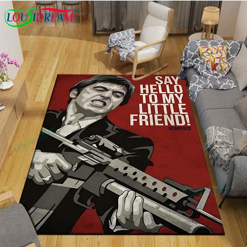 Photography Yoga - ภาพยนตร์เจ้าพ่อ S-Scarface พรมตกแต่งห้องเสื่อชั้นห้องนอนเสื่อโยคะการถ่ายภาพ Props พรมของขวัญวันเกิดอะนิเมะพรม