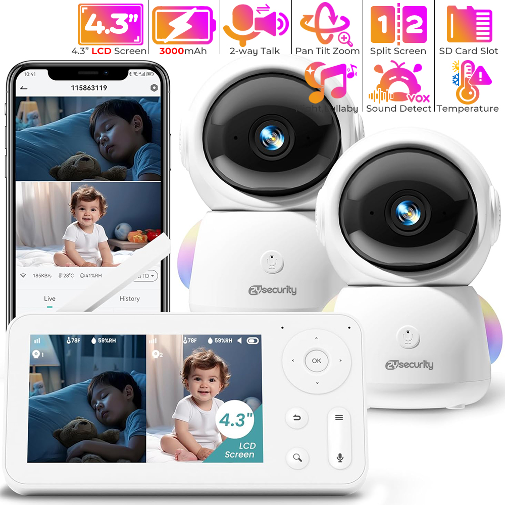 Photography Uk - 2K Baby Monitor พร้อม 2 กล้องและเสียง