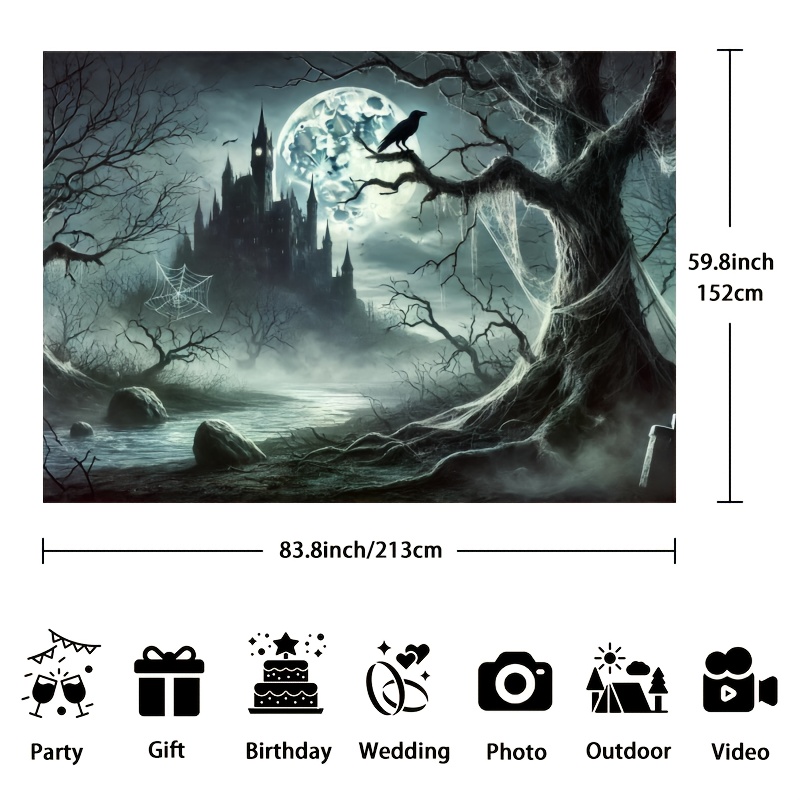 ผ้าฉากหลังฮาโลวีนลายปราสาทผีพร - Photography Dark Cloth บทวิจารณ์และราคา