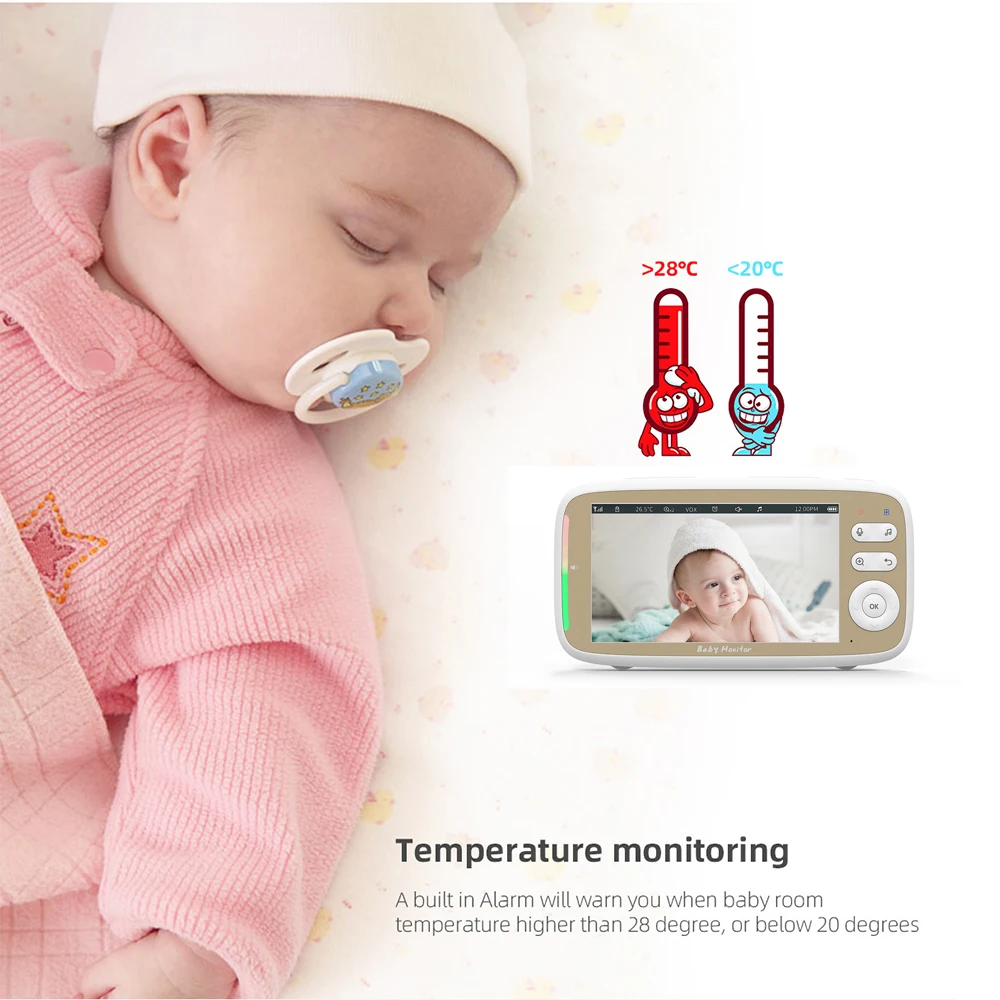 5 นิ้วในร่ม Baby Monitor 720P  - Photography Uk บทวิจารณ์และราคา