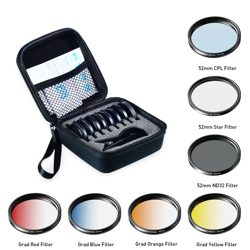 APEXEL 52 มม. 7in1 ชุดเลนส์กรอ - Photography Yellow Filter บทวิจารณ์และราคา