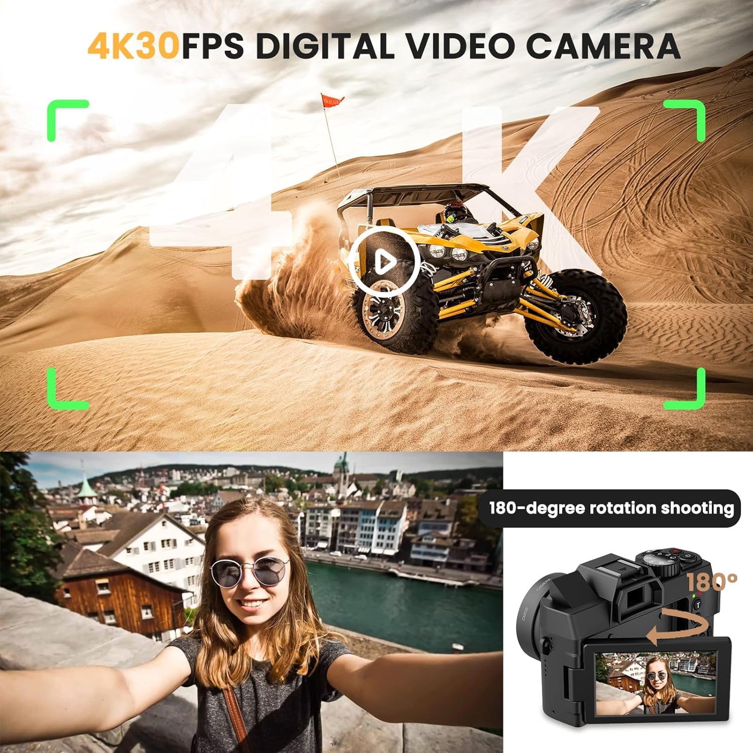 กล้องดิจิตอล 48MP พร้อม WiFi แ - Photography Zoom บทวิจารณ์และราคา