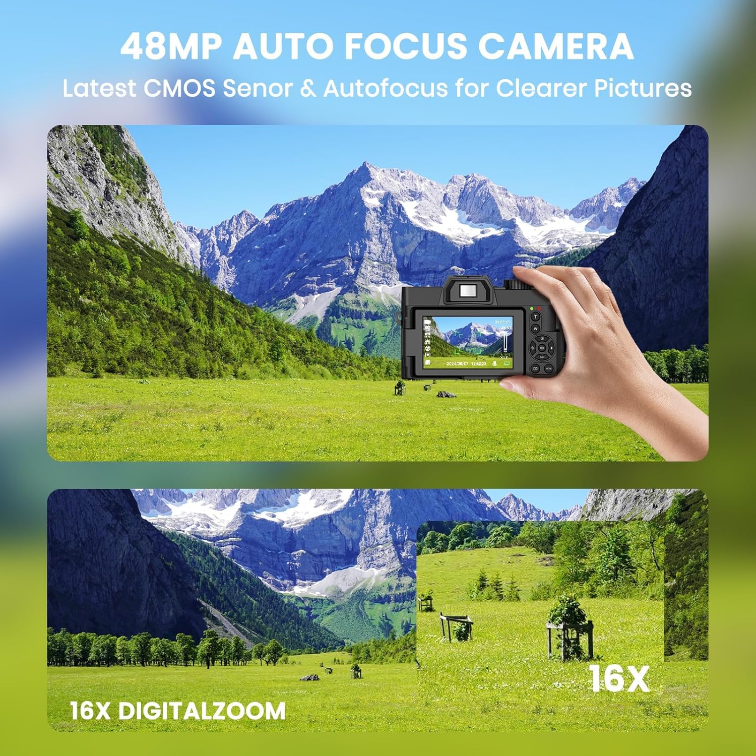 กล้องดิจิตอล 48MP พร้อม WiFi แ - Photography Zoom บทวิจารณ์และราคา