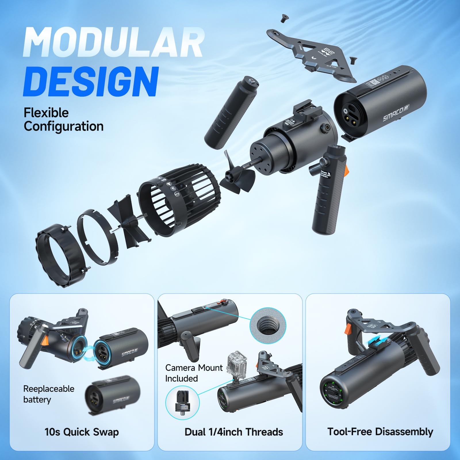 SMACO สกู๊ตเตอร์ใต้น้ำ แบบสองม - Photography Outdoor บทวิจารณ์และราคา